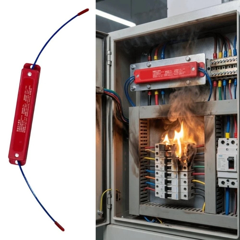 Fire Extinguisher Small - อุปกรณ์หน่วงไฟแบบสองสาย พร้อมระบบเปิดใช้งานอัตโนมัติ สติกเกอร์ดับไฟอัตโนมัติ