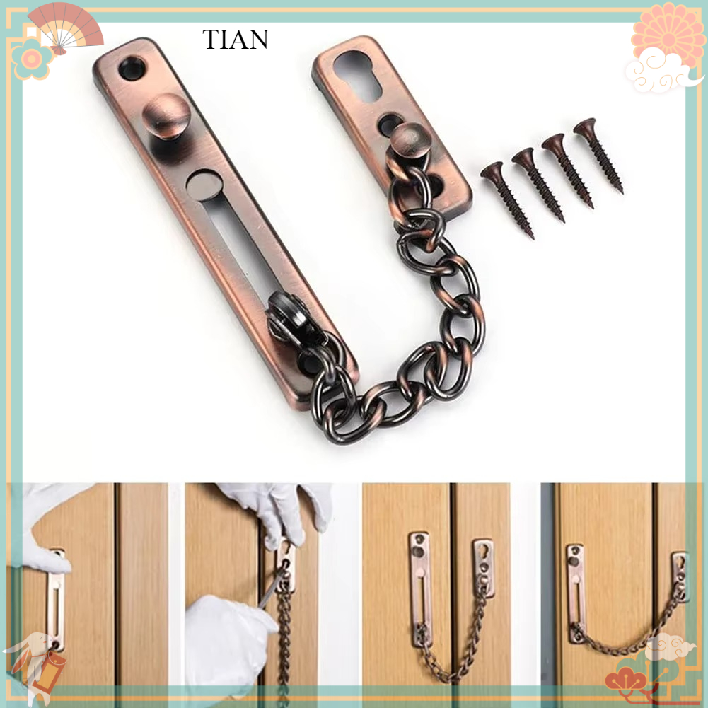 Security Chain Door - โซ่ล็อคประตูพร้อมกลอนล็อค โซ่ล็อคประตูเพื่อความปลอดภัยสำหรับเด็ก ตัวล็อคบานประตู ตัวล็อคกันขโมย อุปกรณ์ฮาร์ดแวร์สำหรับโรงแรม