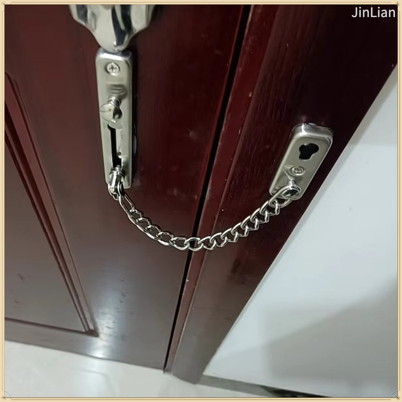 Security Chain Door - 1 ชิ้น โซ่ประตูสเตนเลสสตีล ตัวล็อกประตูตู้เฟอร์นิเจอร์ ตัวล็อกโซ่ประตูเพื่อความปลอดภัย ป้องกันการโจรกรรม