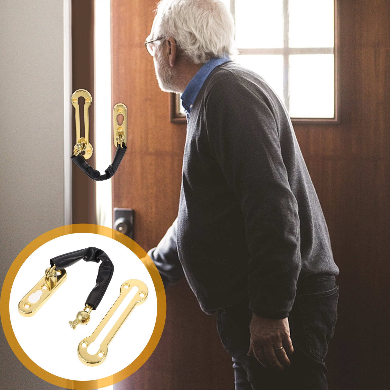 Security Chain Door - กลอนโซ่ประตูสแตนเลสสตีล แข็งแรงทนทาน ป้องกันการโจรกรรม สำหรับประตูบ้านและสำนักงาน อุปกรณ์ฮาร์ดแวร์