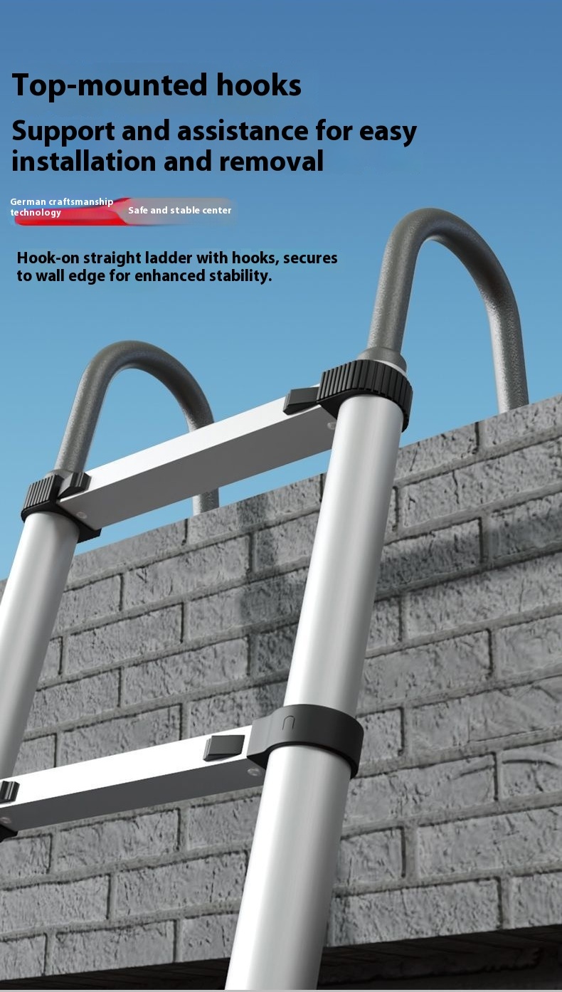 บันไดตรงแบบยืดหดได้พร้อมตะขอแล - Fire Escape Ladder บทวิจารณ์และราคา
